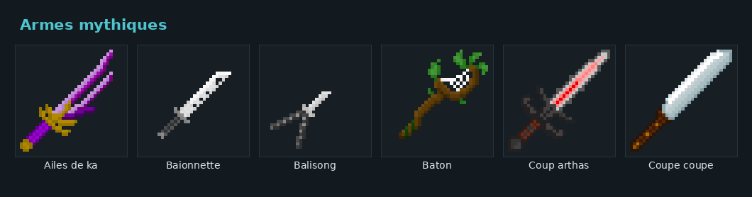 Les armes mythiques